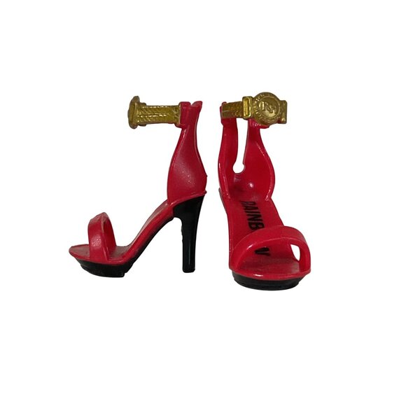 Rainbow High Doll Deluxe Fashion Closet Red Black Gold Ankle Strap High Heels - Picture 2 of 4